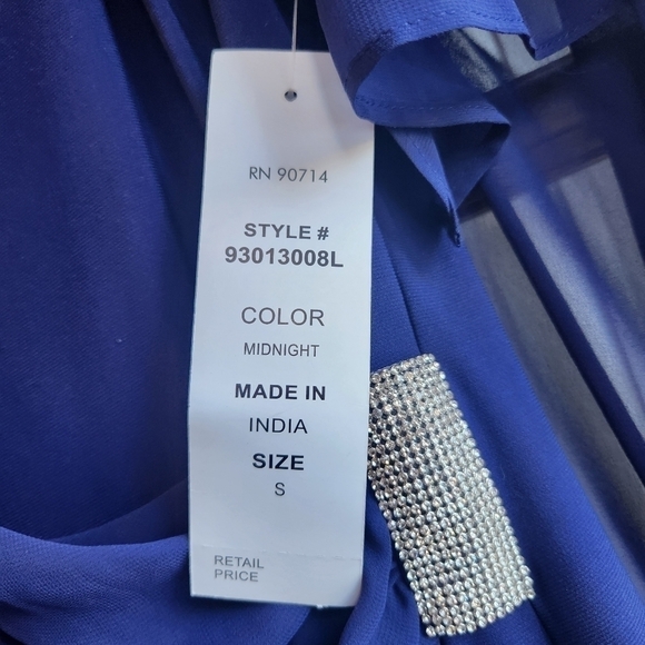 Msk Beaded-Strap Capelet-Back Dress size small color midnight - Picture 4 of 13